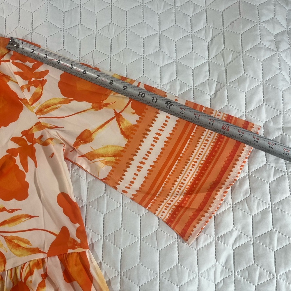 Ador Orange Floral Maxi Dress Medium NWT Boho Resort Vacation Flowy - Picture 10 of 10